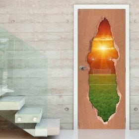 Terrain de foot 3D de portes pour vinyles