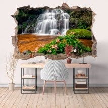 Nature et cascades 3D décoratifs de vinyle