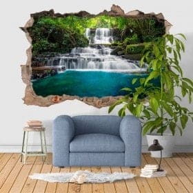 Nature 3D cascades vinyle d&eacute;coratif