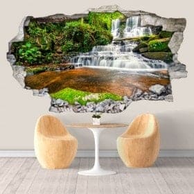 Chutes d&rsquo;eau d&eacute;coratifs vinyle en Tha&iuml;lande 3D