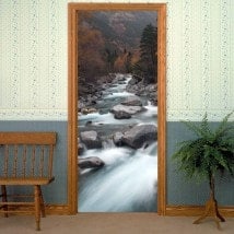 Décoratif vinyl portes montagnes Brook