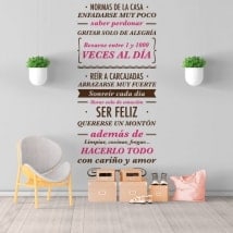 Règles de la maison en vinyle décoratif