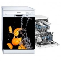 Lave-vaisselle orange splash vinyle