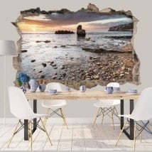 Vinyle décoratif 3d lever du soleil côte méditerranéenne