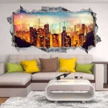 Autocollants panoramiques 3D Victoria Harbour Hong Kong