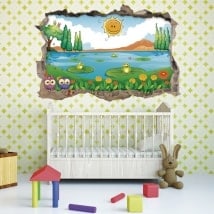 Autocollants 3D nature des enfants