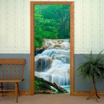 Autocollants portes cascades nature