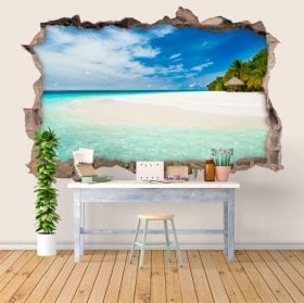 Autocollants 3D paradis tropical