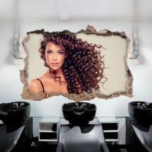 Stickers muraux salon de coiffure avec un style 3D
