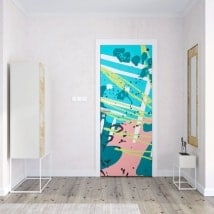 Autocollants pour portes couleurs pop