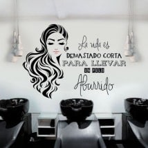 Autocollants salons de coiffure silhouette et expression