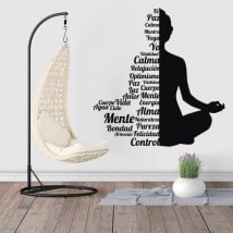 Stickers muraux silhouette texte de Buda