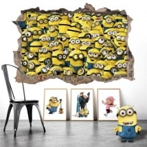 Autocollants muraux 3D minions