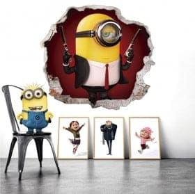 Stickers muraux minion hitman 3D