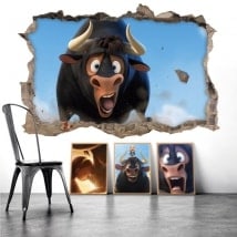 Stickers muraux Ferdinand le taureau 3D