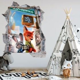 Stickers muraux zootopia 3D