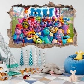 Autocollants en 3D monsters university