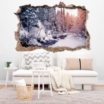 Stickers muraux Hiver Carpathian Mountains 3D