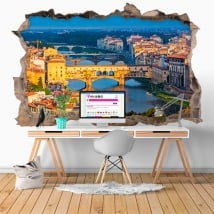 Vinyle décoratif Ponte Vecchio Florence Italie 3D