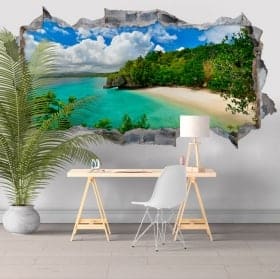 Vinyle de murs Big Lagoon Philippines Iles 3D