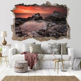 Vinyle d&eacute;coratif coucher de soleil Rocky Beach Bulgarie 3D