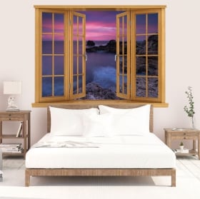 Vinyle décoratif lever du soleil sur la mer noire 3D