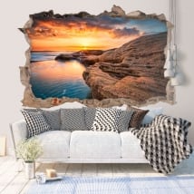 Vinyle lever du soleil sur la mer noire Bulgarie 3D