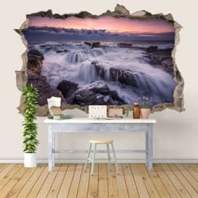 Vinyle d&eacute;coratif lever du soleil dans la mer 3D