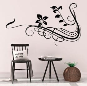 Vinyle d&eacute;coratif fleurs tribales