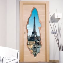 Vinyle décoratif portes Paris Tour Eiffel 3D
