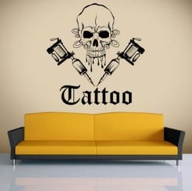 Vinyle d&eacute;coratif tatouage de cr&acirc;ne