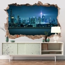 Vinyle décoratif ville Kuala Lumpur Malaisie 3D