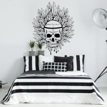 Vinyle décoratif crâne et plumes