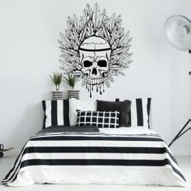 Vinyle d&eacute;coratif cr&acirc;ne et plumes
