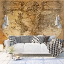 Papiers peints en vinyle carte du monde vintage