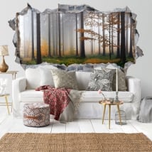 Vinyle décoratif arbres dans la forêt 3D