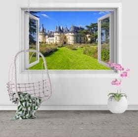 Stickers muraux ch&acirc;teau de Chenonceau France 3D