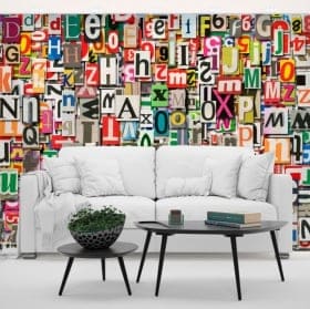 Papiers peints en vinyle collage de lettres
