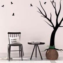 Vinyle décoratif arbre et oiseaux