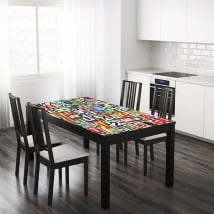 Vinyle pour tables lettres de collage