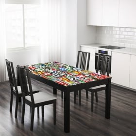 Vinyle pour tables lettres de collage