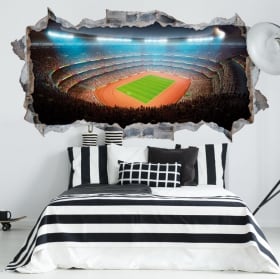 Vinyle décoratif stade football et athlétisme 3d