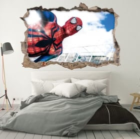 Vinyle décoratif murs spiderman 3d