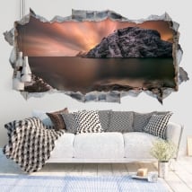 Vinyle murs crépuscule îles lofoten norvège 3d