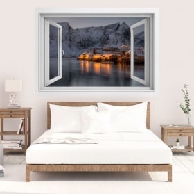 Vinyle îles lofoten norvège fenêtre 3d