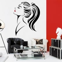 Vinyle murs et fenêtres silhouette de femme
