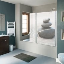 Vinyle écrans de salle de bain pierres zen