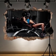 Stickers muraux salle de gym 3d