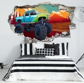 Vinyle murs monster truck 3d