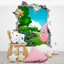 Vinyle pour enfants gnome et fées magiques 3d